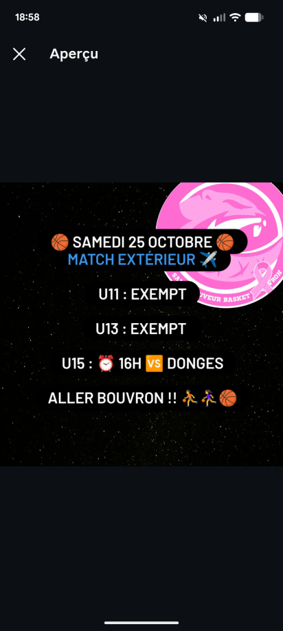 Match du weekend - 25 octobre